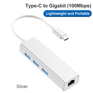 Siêu Slim 4-Port USB-C <span class=keywords><strong>Adapter</strong></span> USB 3.0 Type-C HUB với RJ 45 1000Mbps USB-C HUB cho truyền dữ liệu thả sản phẩm cho máy tính bảng - Product Image 5