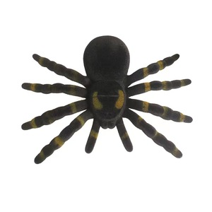 Araña flocada de plástico suave para decoración de Halloween, accesorio para interiores, ideal para la preparación de fiestas. - Product Image 1