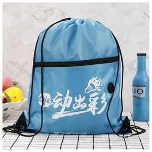 Promotional Custom Printing Logo Gym Draw <b>String</b> Backpack Sports Waterproof Nylon Polyester Drawstring <b>Bag</b> With Zipper - Product Image 5