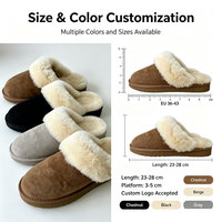 Chaussons en véritable peau de mouton, chaussures d'hiver en laine véritable, pantoufles chaudes en peluche, antidérapantes, pour l'intérieur et l'extérieur, fabricant de chaussures