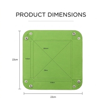Plateau à dés pliable en cuir PU carré pour jeux de table DND RPG, plateau de jeu portable avec bouton-pression et rangement