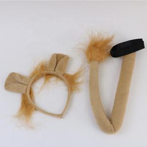 Guepardo gato <span class=keywords><strong>Lobo</strong></span> jirafa zorro accesorios de disfraz Halloween Animal orejas diadema <span class=keywords><strong>y</strong></span> cola 2 piezas conjunto - Product Image 6