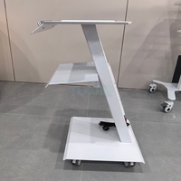 Chariot mobile à trois niveaux pour instruments dentaires, avec roues silencieuses, chariot de traitement médical, support de rangement pour équipement de laboratoire dentaire