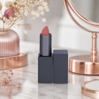Rouge à lèvres crémeux personnalisé avec logo OEM, enrichi en vitamine E – Rose Velours Mat Hydratant Longue Tenue, Couleur Lèvres Design Cubique, Marque Privée
