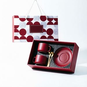 Premium Ceramic Coffee <b>Cup</b> Set Matching Bag Matte Finish Porcelain <b>Espresso</b> <b>Cup</b> Gold Spoon for Father's Day - Product Image 4