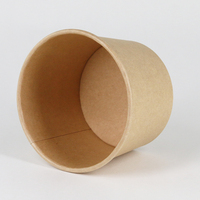 Bol en papier kraft jetable écologique imprimé sur mesure, gobelet à soupe, emballage alimentaire à emporter