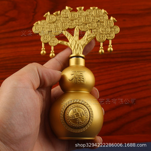 Dingtong Ornamento Rotante a Forma di Zucca per l'Attrazione della Ricchezza e del Tesoro, Albero delle <span class=keywords><strong>Cento</strong></span> Benedizioni, da Scrivania, per Ingresso Ufficio in Metallo - Product Image 3