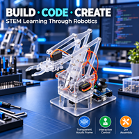 Kit de bras robotique de bureau Zetok RA01 4DOF avec ESP8266 pour kit de démarrage éducatif programmable DIY pour projets STEM (à partir de 8 ans)