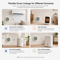 Capteur de température et d'humidité Zigbee Tuya pour climatiseur, chauffage, humidificateur et déshumidificateur, liaison intelligente via hub passerelle