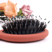 Petite Brosse à Cheveux Compacte Démêlante Mini avec Sac de Rangement en Coton, Emballage en Vrac, Vierge, à Poils de Sanglier