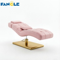 Lit de beauté de luxe doré à base rectangulaire pour salon de beauté et spa, moderne, réglable en hauteur, avec dossier incurvé pour sourcils, rose, pour extensions de cils