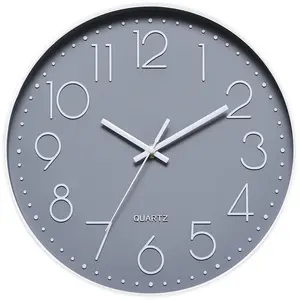 현대 럭셔리 금속 실버 클래식 달력 금속 벽 시계 라운드 벽 시계 일과 거실 날짜