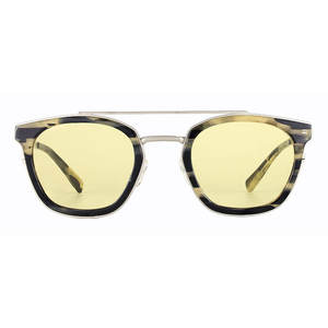 Gafas de Sol de Moda con Logotipo Personalizado, Lentes Amarillas de Nylon Polarizadas UV400, Montura Completa, Parte Superior Plana, Doble Puente - Product Image 1