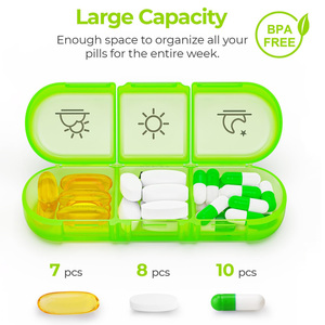 Boîte à pilules personnalisée promotionnelle avec logo, organiseur de pilules mini 7 jours, conteneur portable pour médicaments quotidiens pour les voyages en plein air - Product Image 4