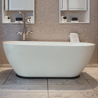 Baignoire autoportante ovale moderne en acrylique avec drain, pour intérieur/extérieur, bain à remous d'angle, certifiée CUPC, robinet inclus, pour hôtels, garantie 3 ans