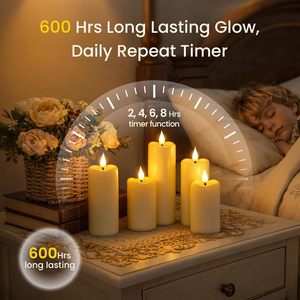 Wedding Church Christmas Decoration Lights Set 3 Led <b>Candles</b> Paraffin Real Wax Led <b>Candle</b> Light LED <b>Candle</b> with Remote - Product Image 3