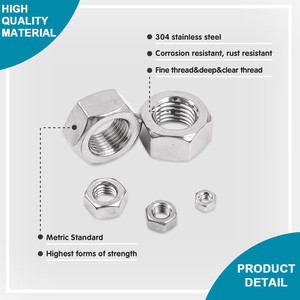 Kit d'écrous hexagonaux métriques M4 M5 M6 en acier inoxydable 304 de haute qualité, prix d'usine en gros - Product Image 2