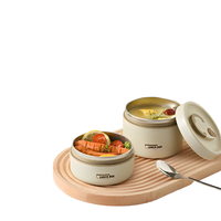 Boîte à lunch japonaise de haute qualité en acier inoxydable isolé pour la maison avec couvercle, bol à soupe et porridge, chauffable au micro-ondes