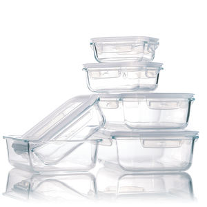 Boîte à lunch en verre populaire de grande capacité de 1040ml au <span class=keywords><strong>micro</strong></span>-<span class=keywords><strong>ondes</strong></span> avec couvercle en plastique - Product Image 1