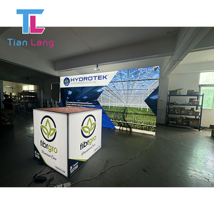 Portable 6-Sided Illuminated Fabric <b>Light</b> Box Floor Standing <b>Cube</b> Pillar for Trade Shows and Exhibitions - Product Image 3