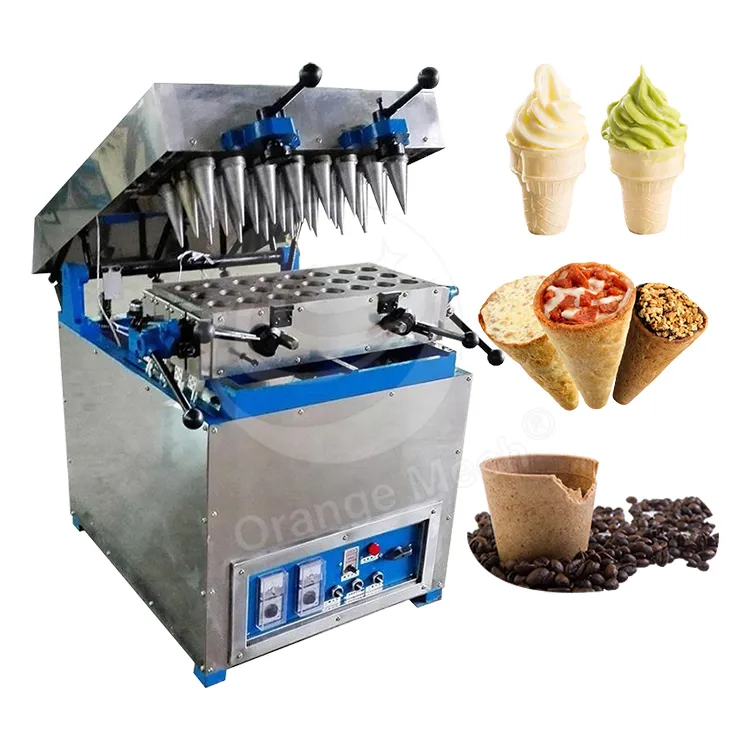 Máquina de producción de forma de cono de helado de gofre pequeño de acero inoxidable ORME de taza comestible para café y té