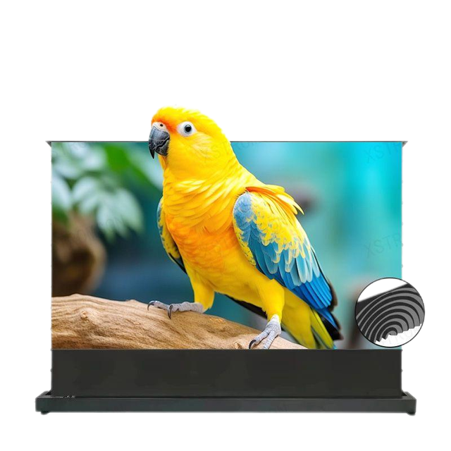 150" Inch Motorized Floor Rising Fresnel ALR Projection Screen for Long/Standard Throw Projectors with Remote Control, 8K UHD 3D