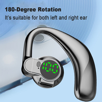 Earbud Nirkabel Olahraga C52 dengan Layar Daya Digital LED yang Dapat Diputar, OWS Single-Ear Hanging Air Conductance, Tahan Air IPX4, BT V5.3