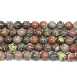 Cuentas sueltas redondas de jade con diseño de flor de ciruelo para la fabricación de pulseras, cuentas de piedra ST0116 - Product Image 5