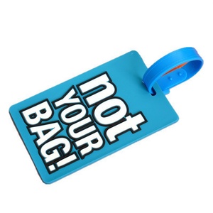 Étiquettes de bagages de voyage en caoutchouc PVC souple avec logo personnalisé 3D imperméable, fabrication OEM, avec boucle en plastique - Product Image 4