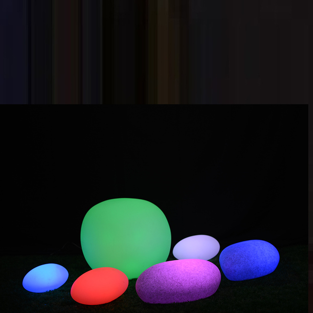 Mini LED Stone Light Portable RGB Solar Lawn Lamp with IP65 Waterproof for Wedding Decoration Floating Solar LED Stone Light