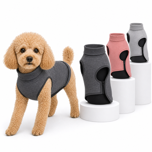 High Collar Zipper Dog Sleeveless Vest dog outfitspet <b>clothes</b> oem pet <b>clothes</b> Soft Stretchy Knit Pet Tank Top Multi‑Color - Product Image 1
