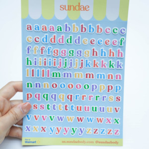 Feuille d'autocollants personnalisés en vinyle découpé à la forme, lettres ABC, fruits mignons, résistants aux UV, imperméables, finition brillante/mate, prédécoupés - Product Image 2
