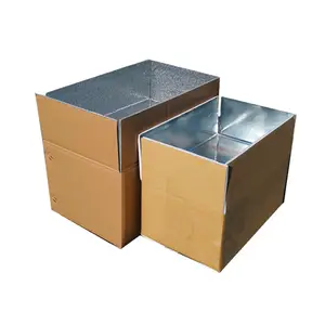 定制冷链运输纸板纸箱铝箔泡沫肉类冷冻食品包装隔热纸盒