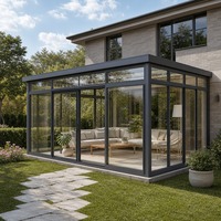 Serre de jardin personnalisée à toit en pente, véranda en verre, enclos de patio pour jardin, maison, villa, OEM ODM