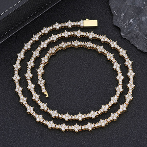 Luxury Bespoke Hip Hop Moissanite Tennis Chain Necklace 925 Silver Iced Out VVS Bling Jewelry Pass Diamond <b>Tester</b> - Product Image 1
