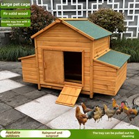 Grand poulailler extérieur en bois, imperméable et résistant au soleil, à double compartiment, pour l'élevage domestique de poulets, cage pour animaux de compagnie