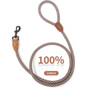 Laisse en corde pour chien en cuir avec fermoir robuste en métal robuste Laisse en corde pour chien en cuir véritable Connexion sur mesure avec points forts - Product Image 5