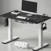 Multiprise à pince ergonomique moderne monobloc personnalisable pour bureau debout EN2 40x24, avec câble électrique réglable en hauteur