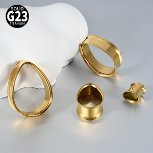 Teardrop vert & bleu & violet dégradé couleur <span class=keywords><strong>oreille</strong></span> Tunnel bouchons titane <span class=keywords><strong>Double</strong></span> évasé <span class=keywords><strong>oreille</strong></span> jauges extenseur civières Piercing 8-25MM - Product Image 6