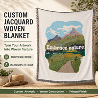 Mantas de Jacquard Tejidas a Medida al por Mayor DaiRui, Mantas Decorativas con Flecos, Venta Directa de Fábrica, Mantas Artísticas al por Mayor para Minoristas