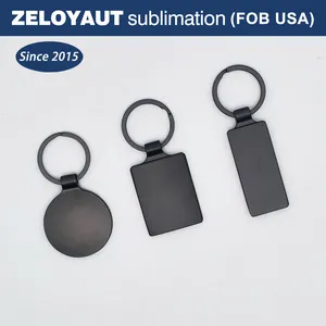 Amerika Serikat gudang tersedia kualitas tinggi logo kustom logam polos bentuk bulat gantungan kunci logam sublimasi gantungan kunci kosong