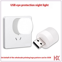 Veilleuse portable mini USB à corps en ABS avec interrupteur tactile LED, personnalisable en usine (OEM/ODM) pour chambre à coucher