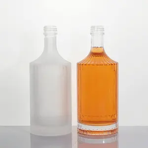 2024 new design high quality stripe glass bottles 100ml 200ml 300ml 500ml 700ml 750ml 1000ml beverage vodka gin bottle