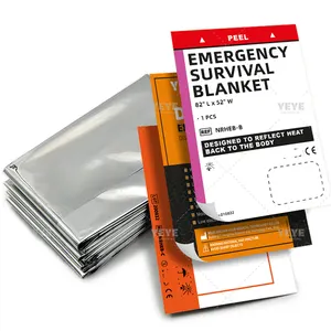 Couverture d'urgence en or pour les premiers soins froids Mylar Camping Couvertures d'urgence de sauvetage imperméables Logo manta de emergencia