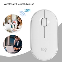 Logitech Pebble M350 Bentuk Batu Kerikil Tipis 3-tombol 1000DPI Mouse Optik Nirkabel Senyap