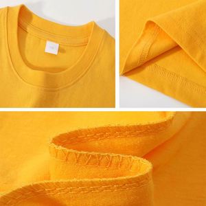 Design Factory Wholesale Men's T-<b>Shirts</b> 300G Pure Cotton Custom Logo Solid Color Half Short Sleeved Long Knitted T-<b>Shirt</b> - Product Image 3
