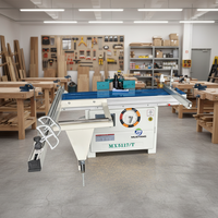 Scie à table coulissante MX5117T Mustang 4/5,5 kW avec moteur, tourelle de fraisage, table de travail 1130x670mm, vitesse de la tourelle 1800 tr/min, pour le meublement