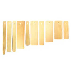 Wholesale Natural bamboo wooden decorate craft wood bookmarks