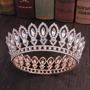 <span class=keywords><strong>Couronne</strong></span> de <span class=keywords><strong>princesse</strong></span> de mariée en cristal, diadème, rond, Baroque, strass, <span class=keywords><strong>couronne</strong></span> complète, bijou de spectacle, haute qualité, ZGH1212 - Product Image 4