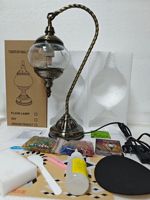 Lampe LED DIY faite à la main de style turc, avec corps en fer et verre, alimentation CA, design méditerranéen, abat-jour multicolore pour